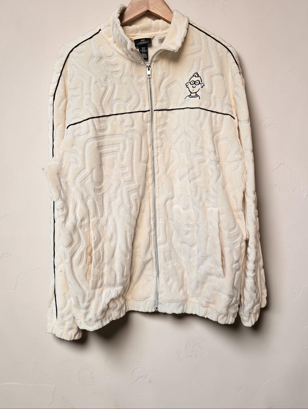 Keith Haring H&M Terry Cloth Jacket Size M Full‎ Zip